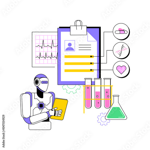 AI-Enhanced Medical Diagnosis abstract concept vector illustration.