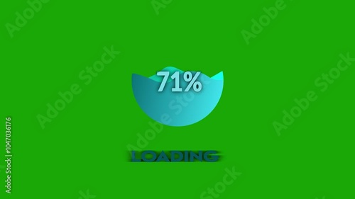 Cyberpunk loading glitch effect futuristic uploading progress isolated circle round motion graphic 4K video frames second standard retro design distorted text damage green screen animation.
