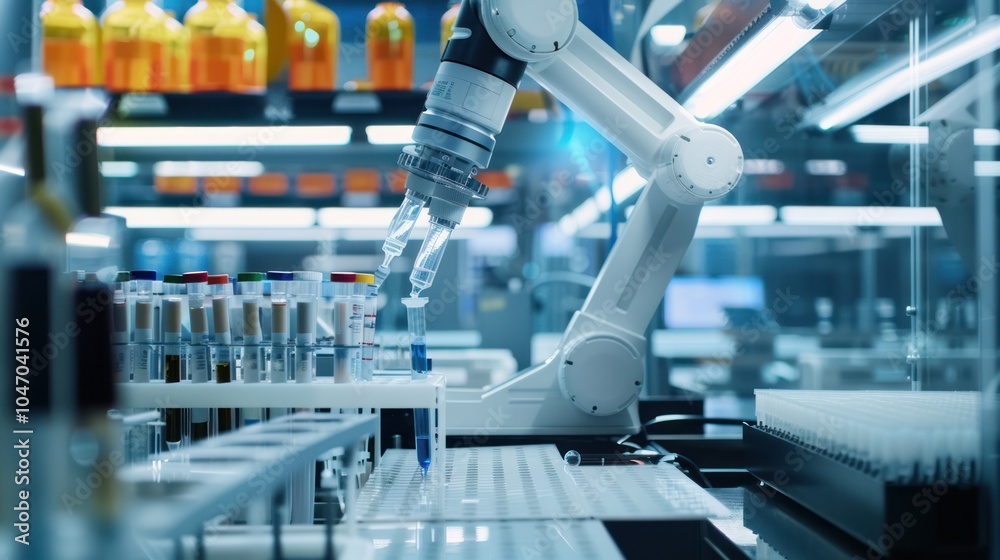Robotic Arm Working in a Laboratory Robotic Arm Working in a Laboratory