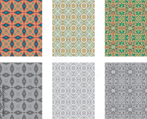 Arabesque seamless pattern in editable vector file
