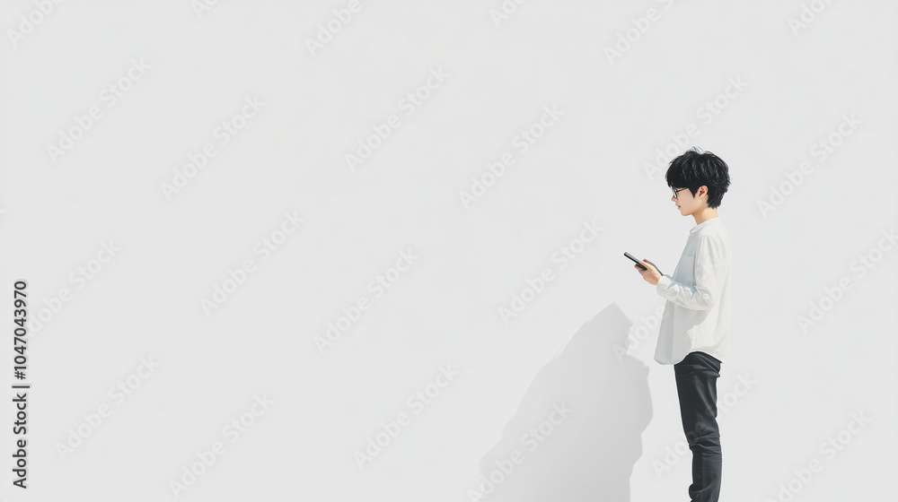 携帯を持った男性 携帯を持った男性