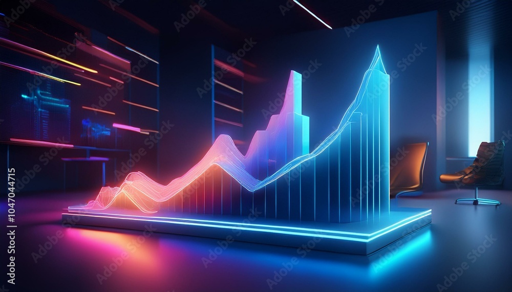 Fototapeta premium Visual tools enhance presentations on economic growth.