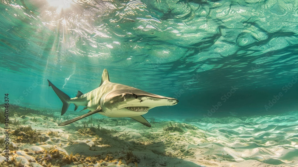 Obraz premium Shark Swimming Underwater