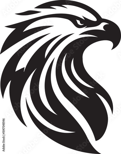 Silhouette of a eagle head vector artwork.