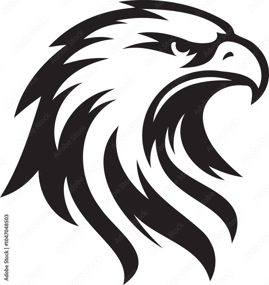 Silhouette of a eagle head vector artwork. Silhouette of a eagle head vector artwork.