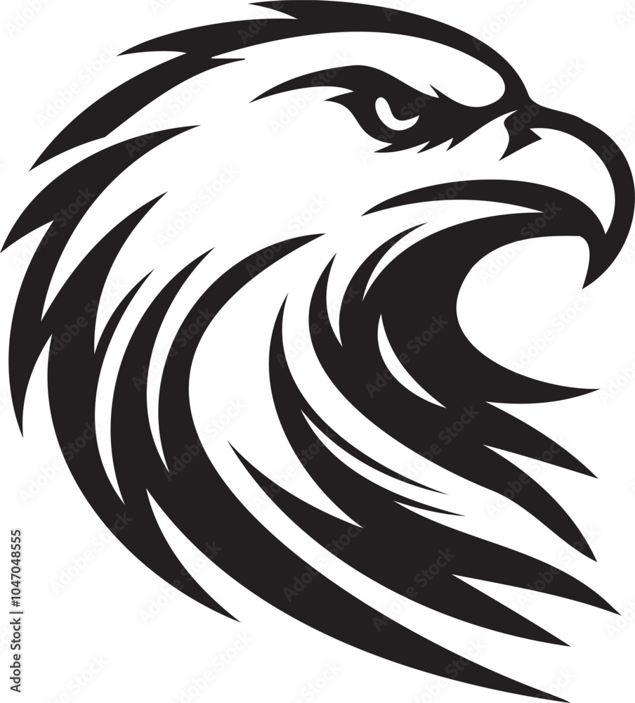 Silhouette of a eagle head vector artwork. Silhouette of a eagle head vector artwork.