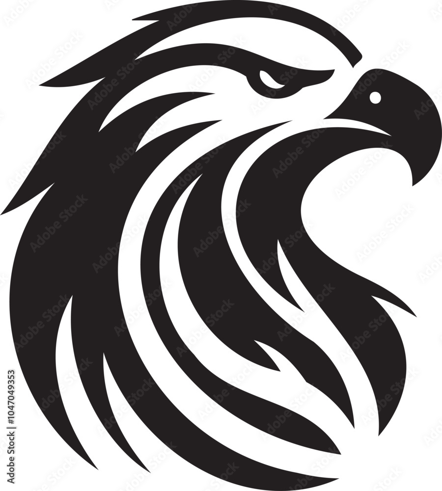 Fototapeta premium Silhouette of a eagle head vector artwork.
