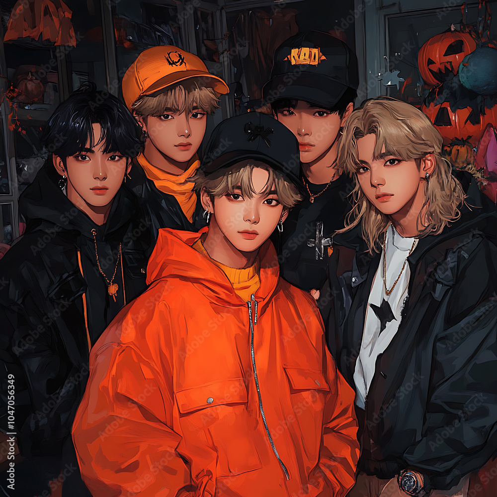 amazing K-Pop Halloween illustration amazing K-Pop Halloween illustration