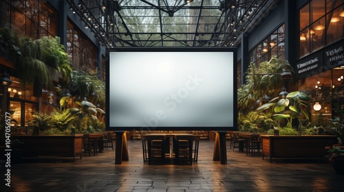 Digital screen mockup for advertising in a shopping mall, ideal for versatile ad content.