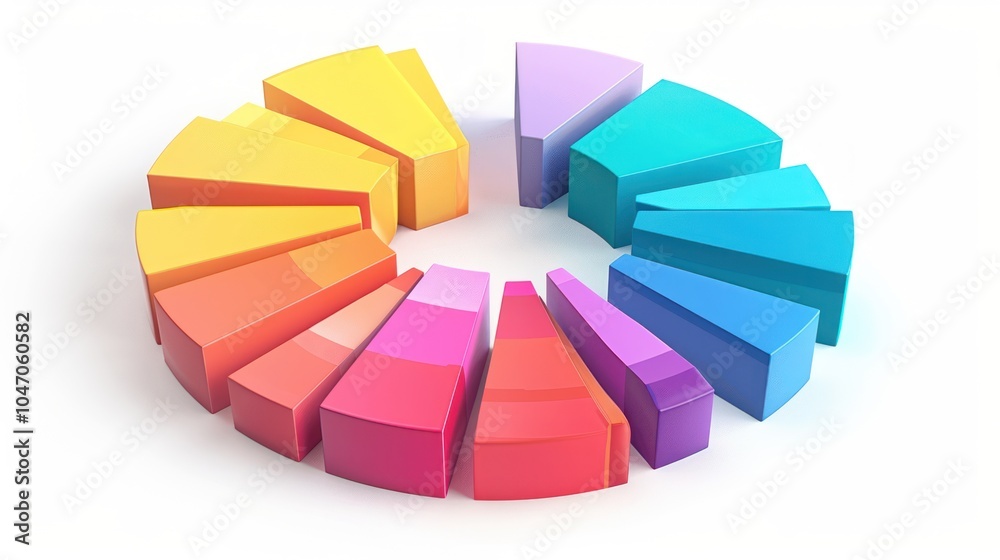 Obraz premium Colorful 3D Pie Chart