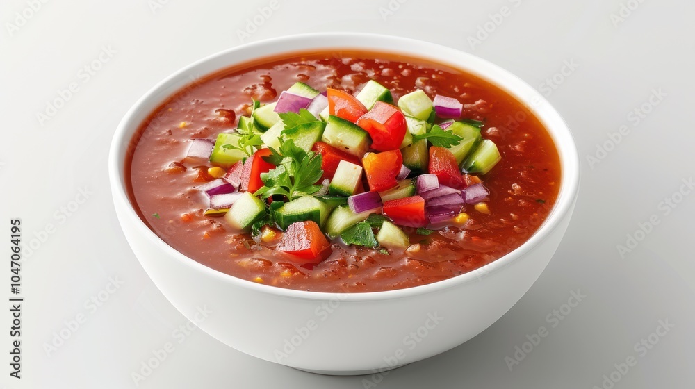 Gazpacho Soup in a White Bowl Gazpacho Soup in a White Bowl