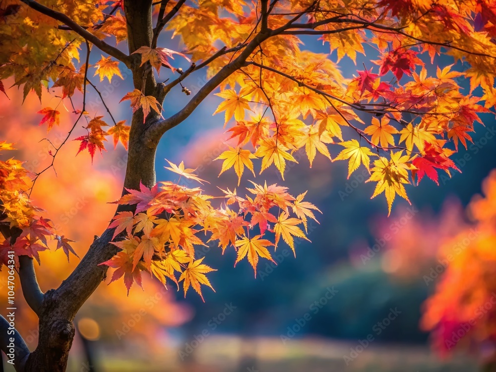 Autumn Maple Tree in Korea - Minimalist Photography of Vibrant Foliage and Scenic Beauty Autumn Maple Tree in Korea - Minimalist Photography of Vibrant Foliage and Scenic Beauty