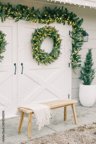 Christmas Wreath on Barn Door