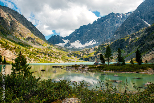 beautiful mountain lake Kuyguk in Altai photo