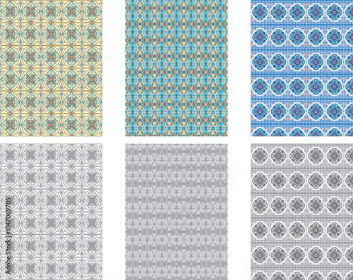 Arabesque seamless pattern in editable vector file
