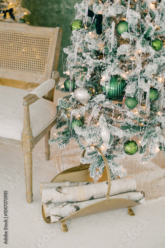Festive Christmas Living Room with Elegant Decorations