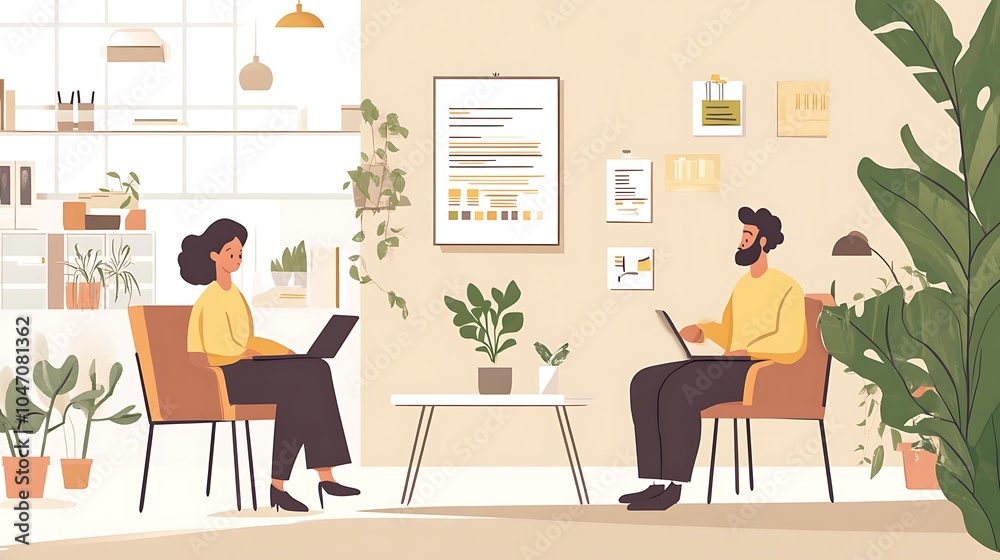 Glass walls surround consultant advising clients in a sophisticated office space
Glass walls surround consultant advising clients in a sophisticated office space