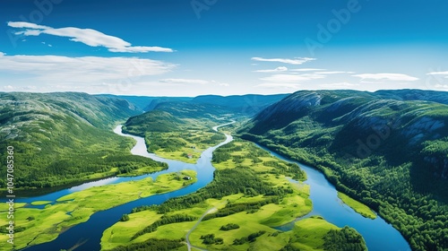 Nature's magnificent, beautiful and tranquil river illustrations,generated with AI.