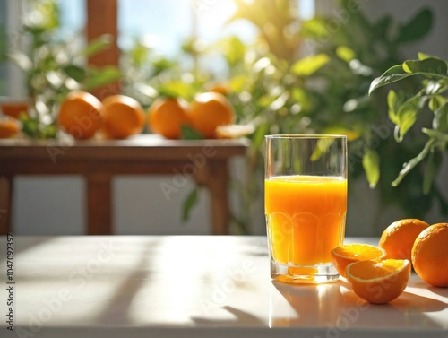 Orange Juice on a Sunny Table