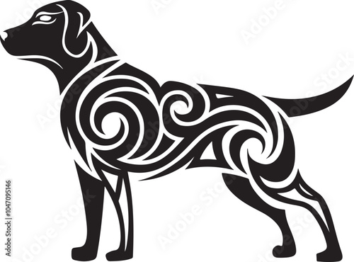 Labrador Dog Stylized Tribal Vector