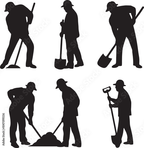 Workmen Silhouette Vector Graphic