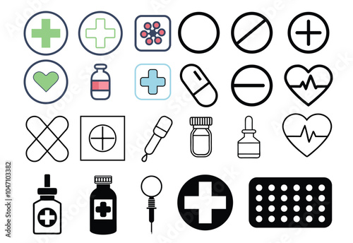 Medical icon set collection 