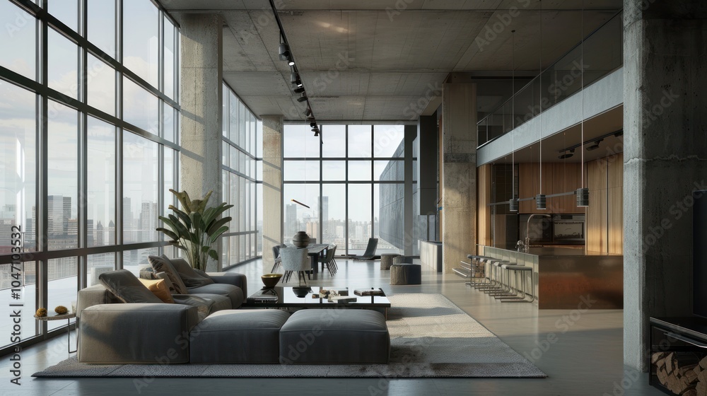 Modern Loft Apartment with City Views and Minimalist Decor Modern Loft Apartment with City Views and Minimalist Decor