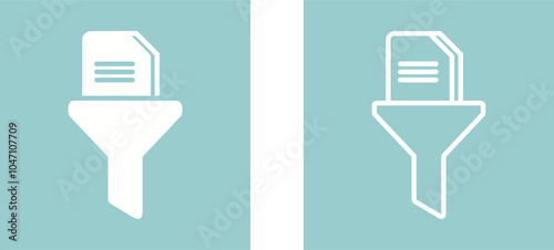 Filtering Document Vector Icon