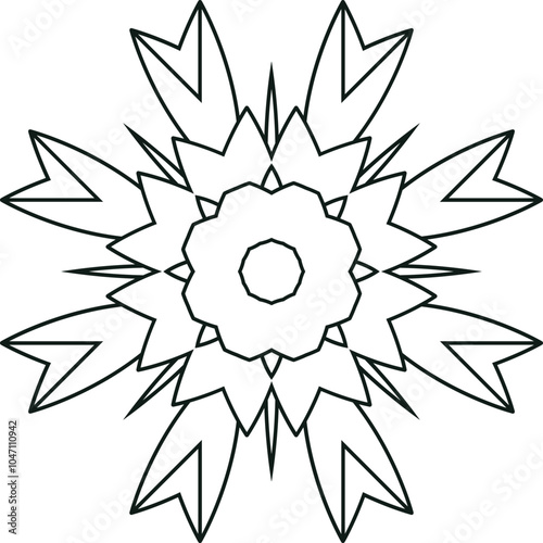Colorful Flower Mandala Art Circular Pattern in Form of Mandala With Flower for Henna, Mehndi, Tattoo, Decoration Decorative Ornament in Ethnic Oriental Style.