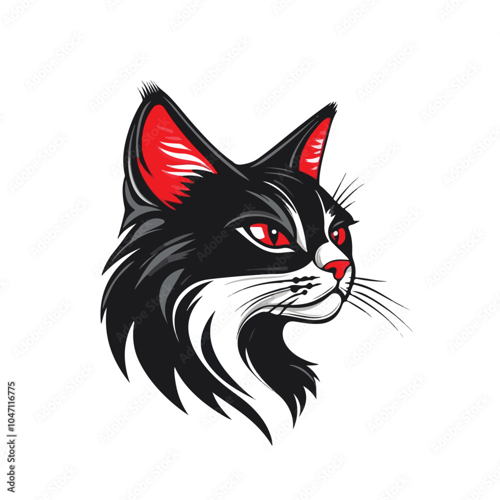 Fototapeta premium Minimalistic Cat Vector Logo Design Template for Branding and Marketing Collateral
