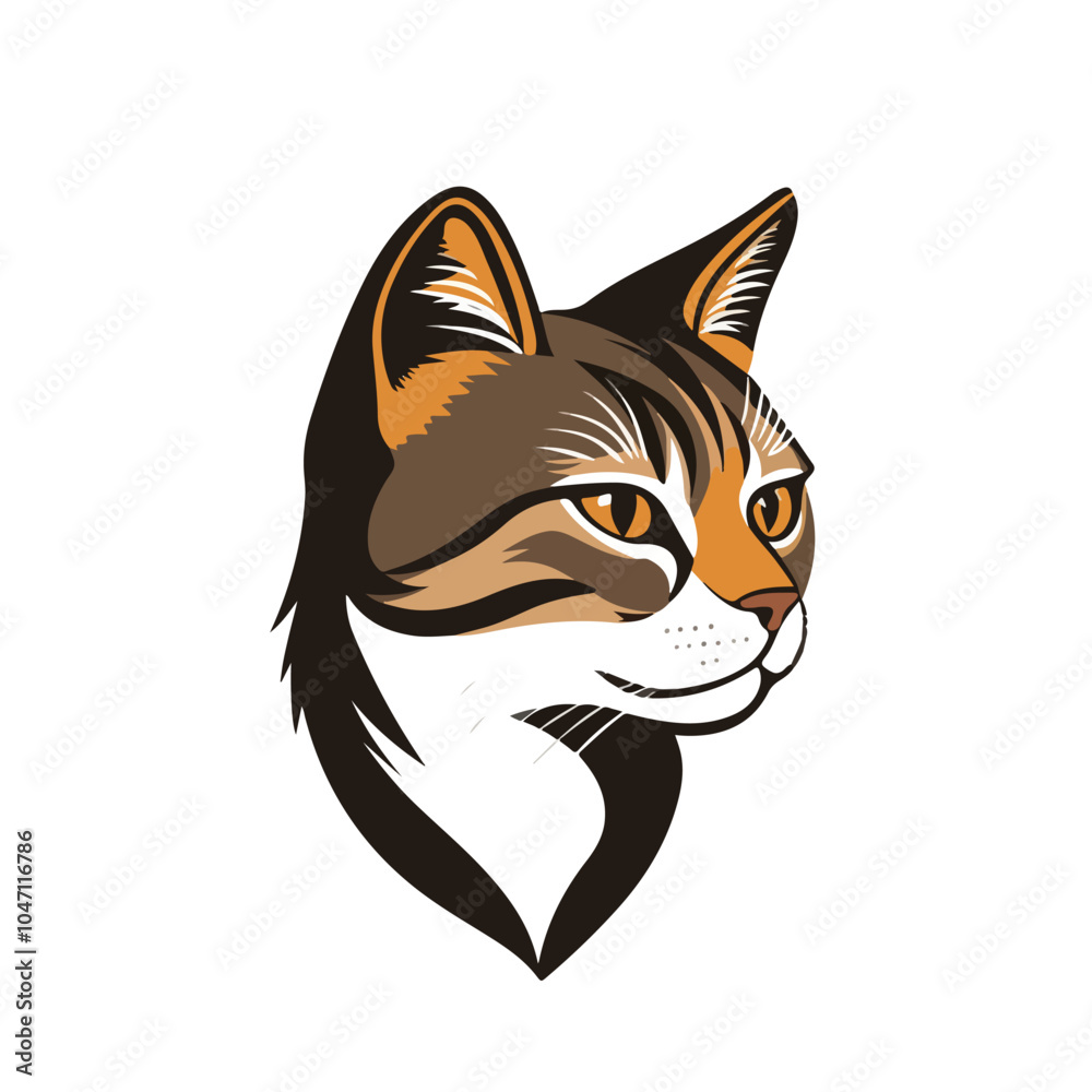 Obraz premium Cat Head Logo Design Template Vector Illustration