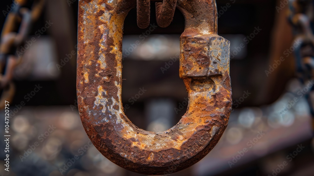 A Close-Up of a Rusty Metal Chain Link A Close-Up of a Rusty Metal Chain Link