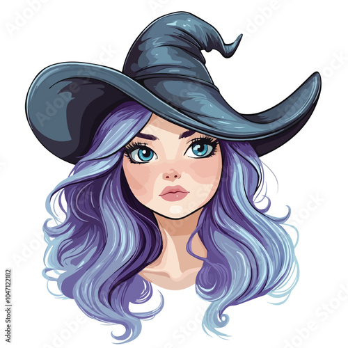 Enchanting Young Witch with Stunning Iridescent Hair