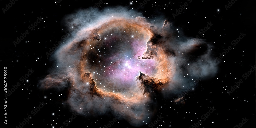 Obraz premium Cosmic Nebula with Stars and Dust in Deep Space