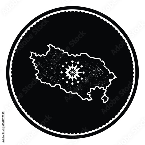 Round Moon Embroidery Icon.