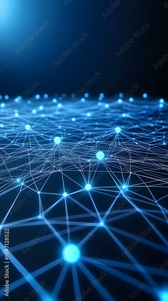 Abstract blue glowing network connections. Abstract blue glowing network connections.