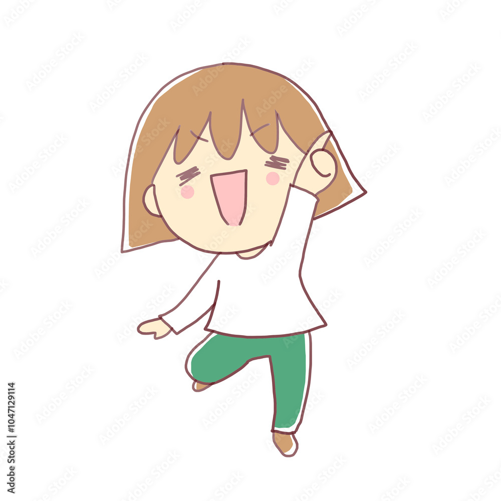指さして喜ぶ女の子