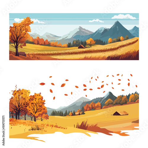 Enchanting Countryside Fantasy Panorama Landscape