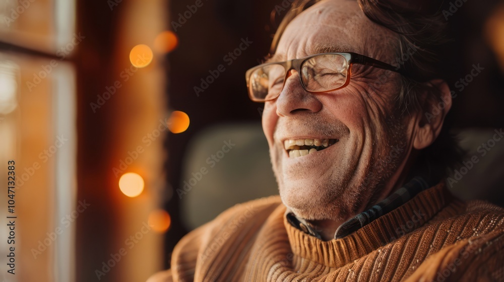 Portrait of a Senior Man Smiling and Wearing Glasses Portrait of a Senior Man Smiling and Wearing Glasses