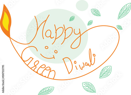 Vector illustration for eco-friendly Greeting card Diwali Indian festival Festival of Lights