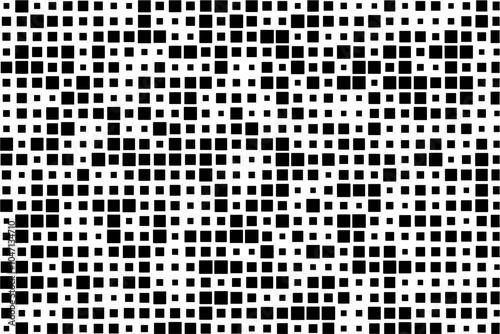 Randomized black squares arranged in a structured grid pattern on a clean white background.