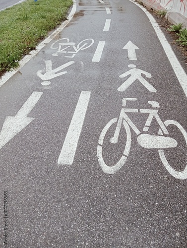 Obraz na płótnie bicycle lane sign w salonie