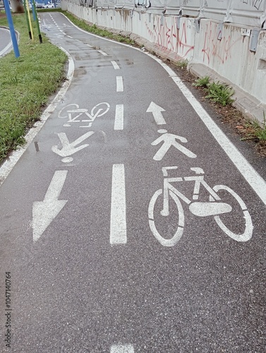 Obraz na płótnie bicycle lane sign w salonie
