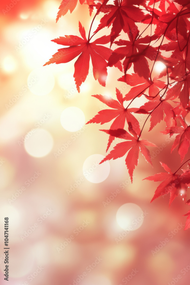 Copy space with autumn red leaves Copy space with autumn red leaves