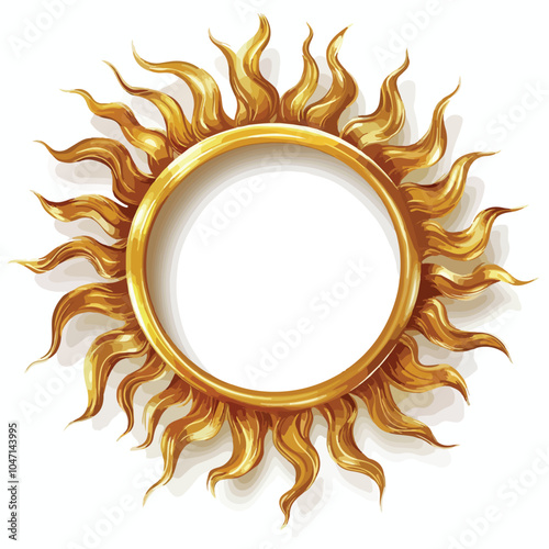 Elegant Golden Circular Frame with Floral Design for Creative Projects