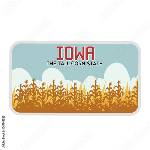 Iowa - The Tall Corn State Vintage Perfect for Print, apparel, sticker, etc