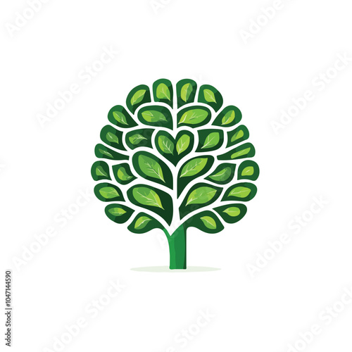 Green Brain Logo Design Template Vector Illustration