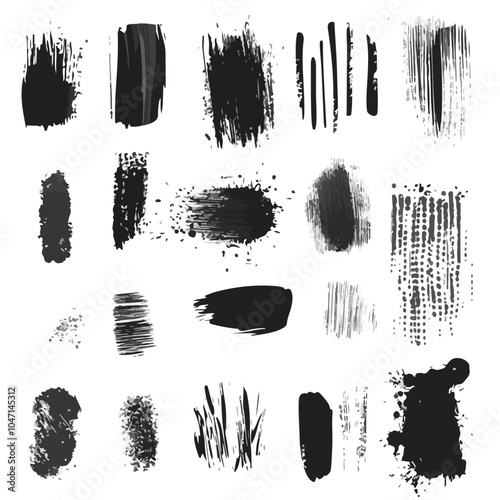 Hand Drawn Ink Design Elements: Creative Sponge Stamps