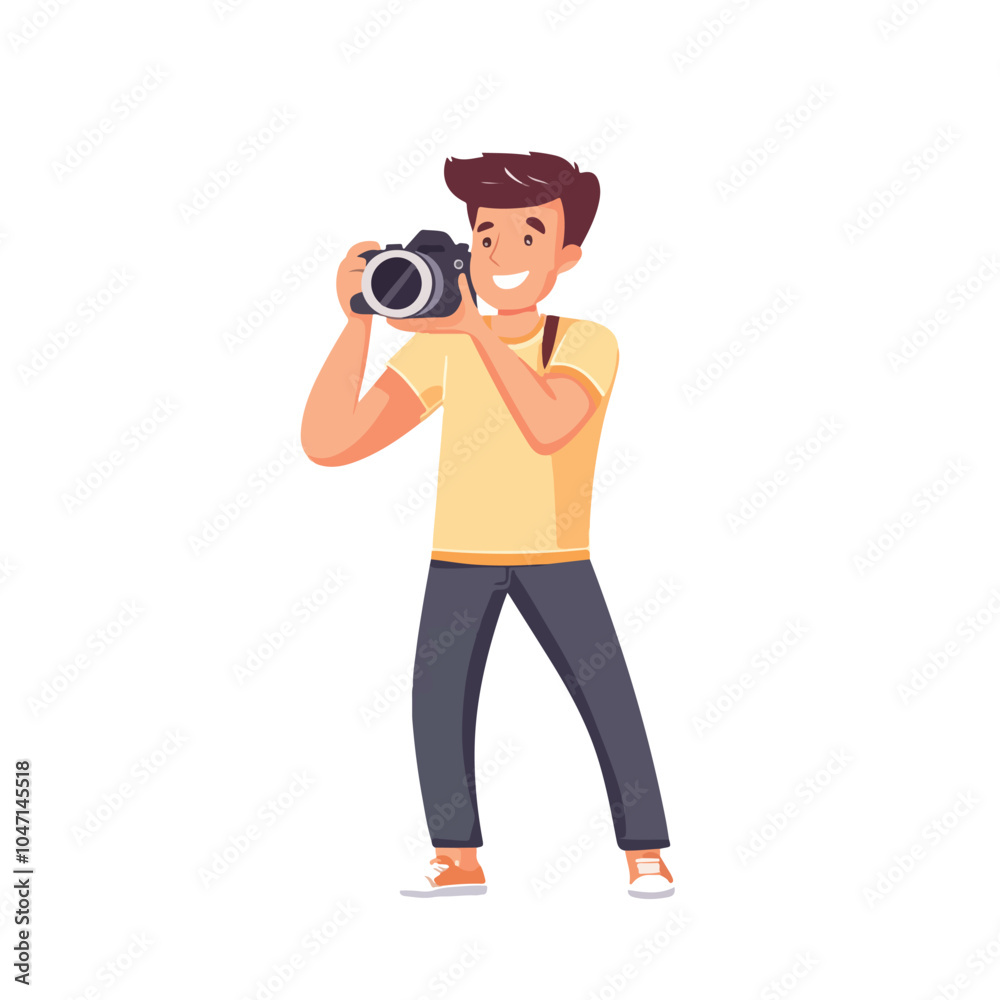 Professional Photographer Captures Joyful Moment with SLR Camera Professional Photographer Captures Joyful Moment with SLR Camera