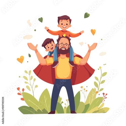 Superhero Dad Father's Day Greeting Card Design